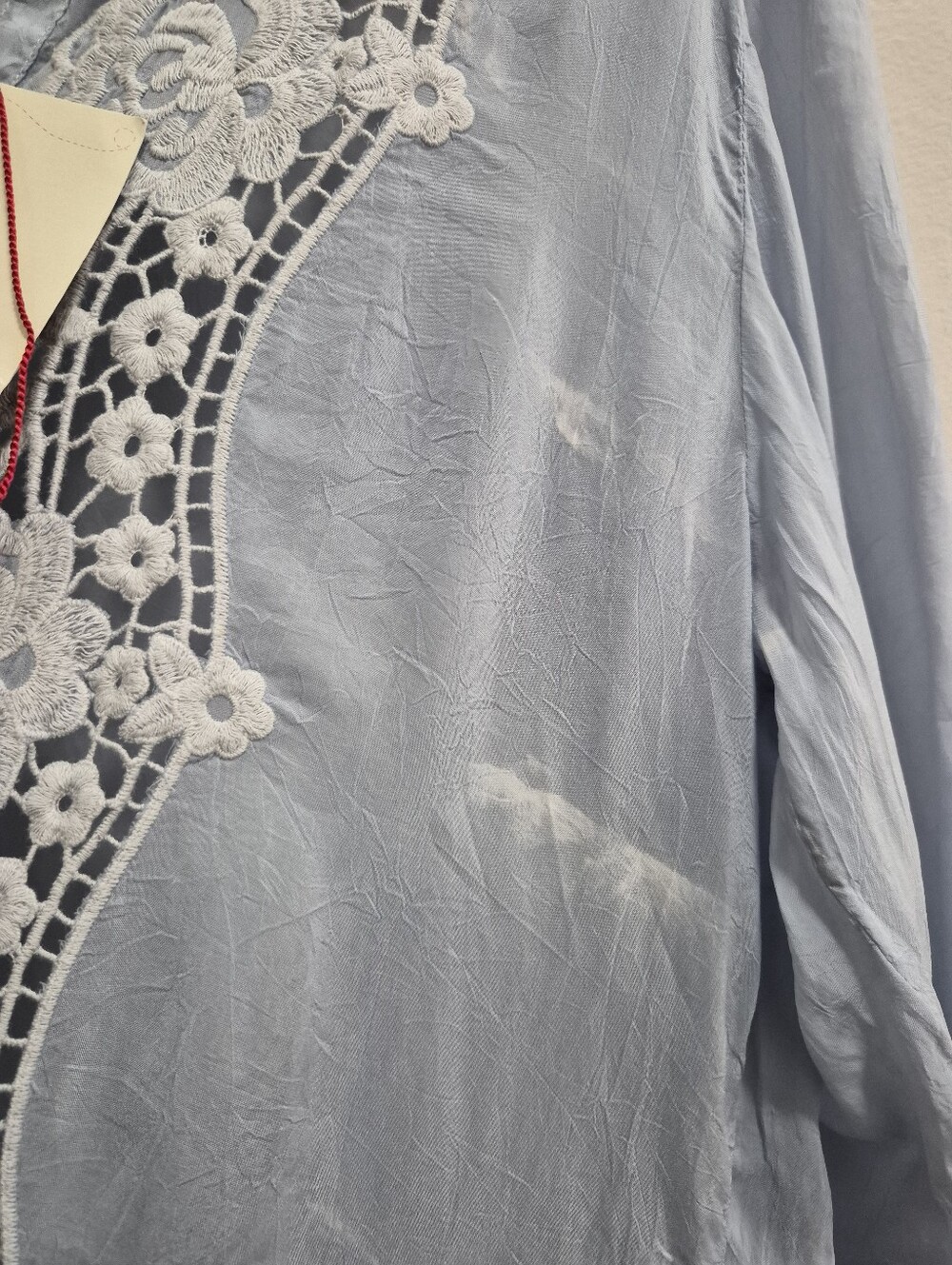 Johnny Was NWT Lace Floral Coastal Beachy Tunic Top Size XL READ FLAWED - Picture 5 of 8